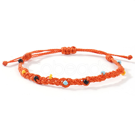 Glass Beads Braided Bead Bracelets TN6908-3-1