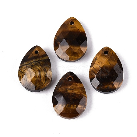 Natural Tiger Eye Pendants G-N362-13A-1