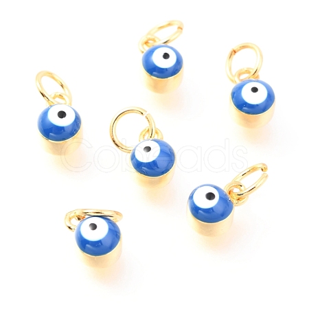 Brass Enamel Pendants KK-Y001-02B-03G-1