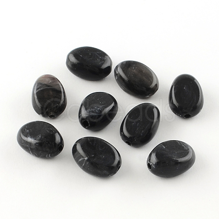 Oval Imitation Gemstone Acrylic Beads X-OACR-R052-01-1