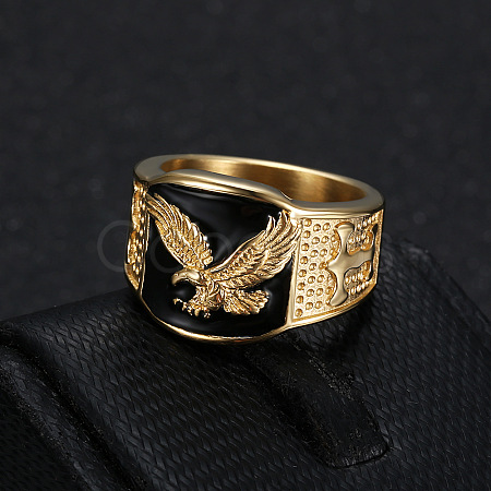304 Stainless Steel and Enamel Finger Rings for Men FS-WG4515C-04-1