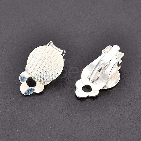 Brass Blank Base Clip-on Earring Cabochon Setting X-KK-M019-03S-1