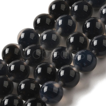 Natural Dyed & Heated Runny Agate Beads Strands G-K356-A02-02-1