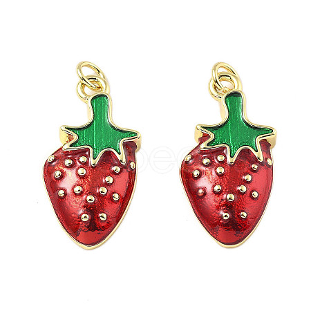 Brass Enamel Pendants KK-R229-07G-01-1