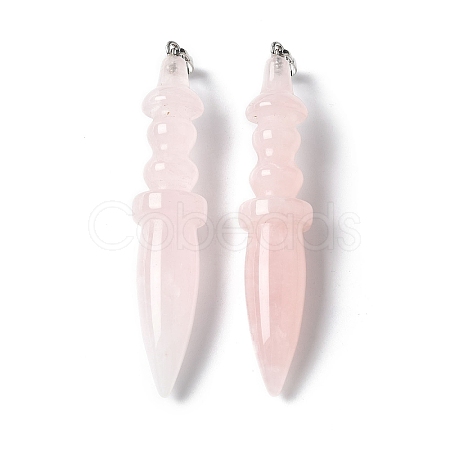 Natural Rose Quartz Pendants G-C187-02E-1