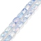 Imitation Jade Glass Beads Strands, AB Color Plated, Faceted, Rectangle, Light Steel Blue, 7x4.5x3mm, Hole: 1mm, about 70pcs/strand, 19.21''(48.8cm)