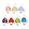 Handmade Lampwork Pendants, Imported From Italy, Mushroom Charms, Mixed Color, 28.5~30x12~14x12~14mm, Hole: 2~4.5x2.5~3.5mm