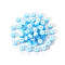 50Pcs Transparent Stripe Resin Beads, Round, Deep Sky Blue, 1/4 inch(8mm), Hole: 2mm, 50pcs/Bag