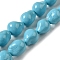 Electroplated Shell Pearl Beads Strands, Nuggets, Sky Blue, 14~16x12~13mm, Hole: 1.2mm, about 27pcs/strand, 15.75''(40cm)