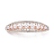 Alloy Crystal Rhinestone Hair Barrettes, with Imitation Pearl Beads, Horse Eye, Rose Gold, 20x73.5x24mm