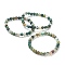 Natural Indian Agate Beaded Stretch Bracelets, Round, Beads: 6~6.5mm, Inner Diameter: 2-1/4 inch(5.55cm)