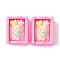 Opaque Resin Cabochons, Bed with Baby, Hot Pink, 25x20.5x12mm