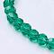 Glass Beads Strands, Faceted(32 Facets), Round, Teal, 4mm, Hole: 1mm, about 87~93pcs/strand, 32~33cm