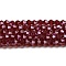 Transparent Electroplate Glass Beads Strands, Pearl Luster Plated, Faceted, Bicone, Dark Red, 2.9~3.3x2.5mm, Hole: 0.7mm, about 145~150pcs/strand, 41.5~42cm