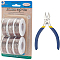 BENECREAT Round Aluminum Wire, with Iron Side Cutting Pliers, Coconut Brown, 15 Gauge, 1.5mm, 10m/roll, 6 rolls