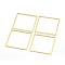 Brass Linking Rings, Lead Free & Cadmium Free & Nickel Free, Square, Real 18K Gold Plated, 35x35x1mm