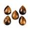 Natural Tiger Eye Cabochons, Teardrop, Grade A, 20~20.5x15~15.5x6.5~7mm