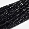 Faceted Rondelle Natural Black Spinel Bead Strands, 3x2mm, Hole: 1mm, about 180pcs/strand, 15.5