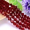 K9 Glass, Faceted Polyhedron Imitation Austrian Crystal Bead Strands, Grade AAA, Dark Red, 8mm, Hole: 0.9~1mm, about 50pcs/strand, 15.7 inch