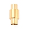 Ion Plating(IP) 304 Stainless Steel Magnetic Clasps with Glue-in Ends, Column, Real 18K Gold Plated, 20x10mm, Hole: 6mm