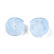 Transparent Spray Painted Glass Beads, Moon with Star, Light Sky Blue, 14x12.5x5mm, Hole: 1mm