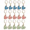 Heart Pendant Stitch Markers, Alloy Enamel & 304 Stainless Steel Crochet Leverback Hoop Charms, Locking Stitch Marker, Mixed Color, 35mm, 15pcs/set