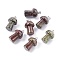 Natural Dragon Blood Pendants, with Platinum Tone Brass Findings, Mushroom , 22~24x14~15mm, Hole: 2.4mm