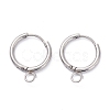 Tarnish Resistant 201 Stainless Steel Huggie Hoop Earring Findings STAS-P283-01Q-P-1