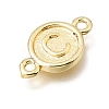 Brass Disc with Initial Links Connector Charms KK-E802-36G-C-2