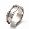 Non-Tarnish 201 Stainless Steel Grooved Finger Ring Settings STAS-P323-10P-1