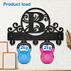 Wood & Iron Wall Mounted Hangers HJEW-WH0055-218-4