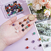 80Pcs 10 Styles Natural & Synthetic Mixed Gemstone Round Connector Charms PALLOY-UN00031-4
