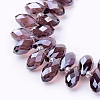 Electroplate Glass Faceted Teardrop Beads Strands EGLA-D014-03-2