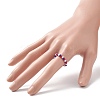 4Pcs 4 Style Independence Day Glass Seed Stretch Finger Rings Set with Brass Star Beaded for Women RJEW-TA00065-3