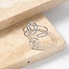 304 Stainless Steel Round Wrap Open Cuff Rings for Women Men RJEW-Z071-02A-P-2