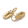 Brass Micro Pave Clear Cubic Zirconia Pendants ZIRC-Z011-35U-2