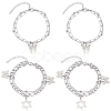 4Pcs 2 Styles Alloy Multi-strand Bracelets for Women BJEW-SC0001-59-1