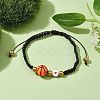 Sport Theme Acylic & Alloy Braided Bead Bracelet BJEW-JB10122-04-2