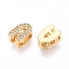 Brass Micro Pave Clear Cubic Zirconia Beads KK-T071-17G-A-2
