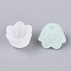 Frosted Transparent Acrylic Flower Bead Caps OACR-Q203-01-3