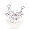 Christmas Brass Micro Pave Cubic Zirconia Pendants ZIRC-G166-03P-2