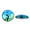 Half Round/Dome Tree Pattern Glass Flatback Cabochons for DIY Projects GGLA-Q037-25mm-M28-03-4