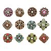 12Pcs Exquistie Rhinestone Brooch JEWB-G047-01AG-1