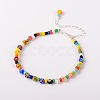 Handmade Millefiori Glass Beads Anklets AJEW-AN00028-2