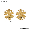 304 Stainless Steel Flower Stud Earrings for Women SA-OY003-35G-2