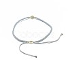 Adjustable Natural Smoky Quartz Braided Bead Bracelets BJEW-F391-A18-4