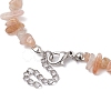 Natural Sunstone Chip Beaded Necklace NJEW-JN04615-05-5