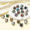 Natural & Synthetic Gemstone Adjustable Rings RJEW-I108-02AS-1