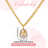 4Pcs 4 Colors Brass Rhinestone Teardrop Pendant Aluminum Chain Necklaces for Women NJEW-HY0001-33-2