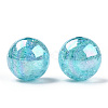 AB Color Transparent Crackle Round Acrylic Beads CACR-S006-04-3